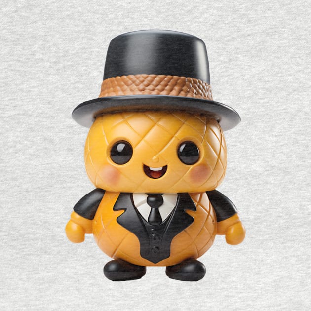 Cute Kawaii Office Pineapple with Top Hat by Cuteopia Gallery